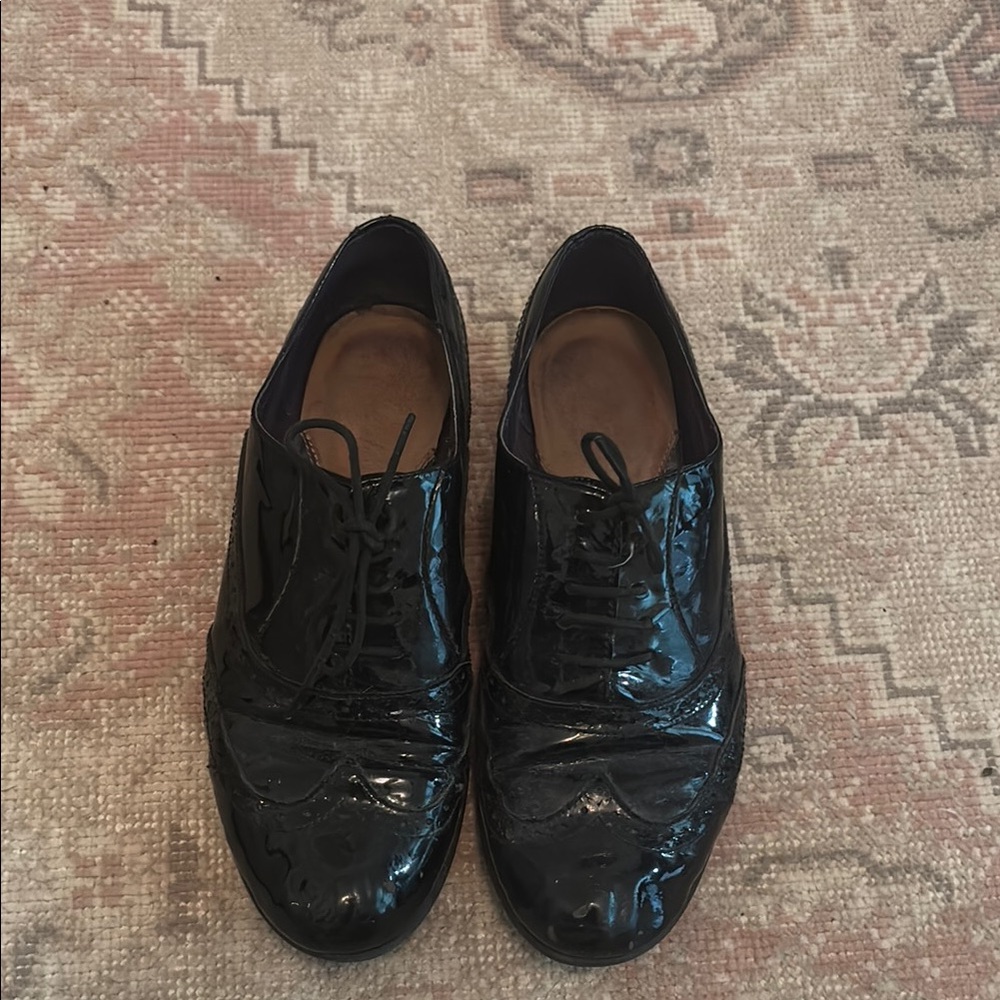 Clarks Black Patent Brogues